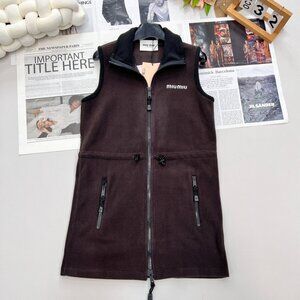 Miumiu 2025 New Zipper Workwear Vest Dress